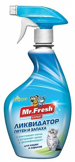 Mr.Fresh Expert 3в1 Ликвидатор пятен и запаха для кошек 500мл