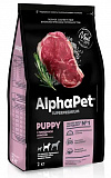 AlphaPet Superpremium корм для щенков,берем и корм собак средних пород с говядиной и рисом 2кг