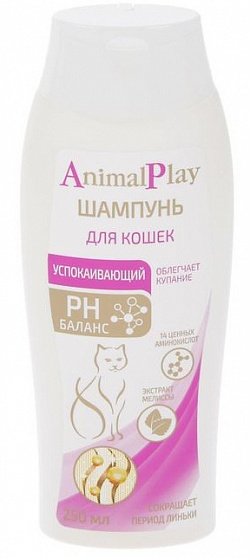 Animal Play Шампунь Успокаивающий д/ кошек с экстрактом мелиссы
