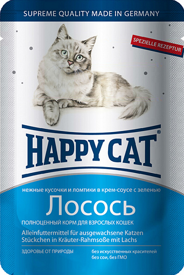 Happy Cat Ломтики в соусе Лосось