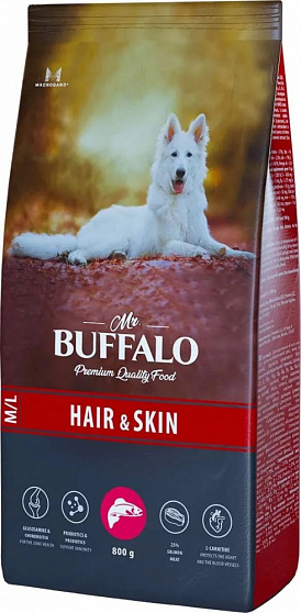 Сухой корм Mr.Buffalo HAIR & SKIN CARE для собак всех пород (лосось)