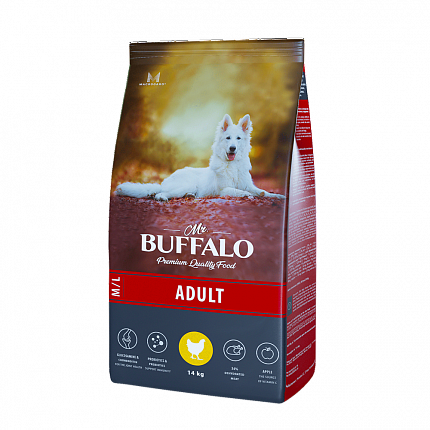 Сухой корм Mr.Buffalo ADULT M/L для собак средних и крупных пород (курица)