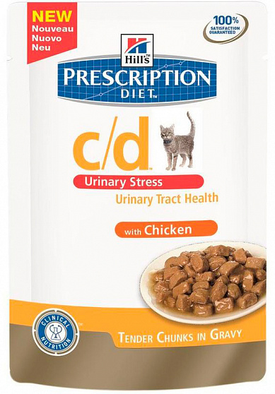 Hill's C/D для кошек Диета при стрессе, курица в соусе