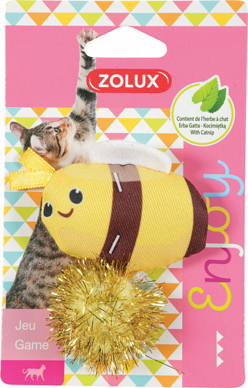 ZOLUX Игрушка для кошек с кошачьей  мятой  "Счастливая пчела", 8 см