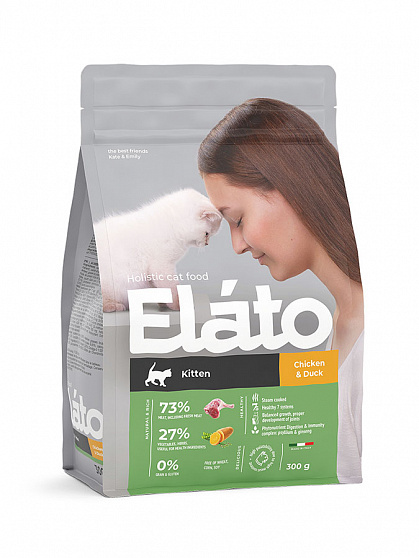 Elato Holistic корм для котят с курицей и уткой