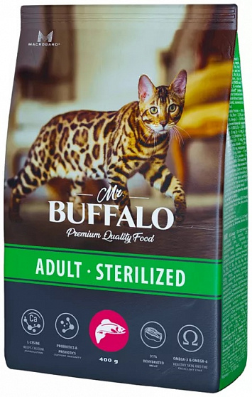 Сухой корм Mr.Buffalo STERILIZED для стерилизованных кошек (лосось)