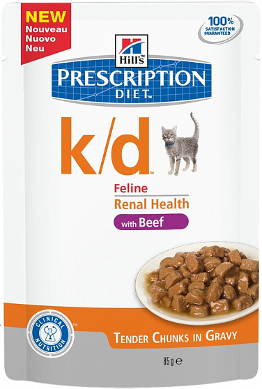 Hill's K/D для кошек Лечение почек, говядина в соусе