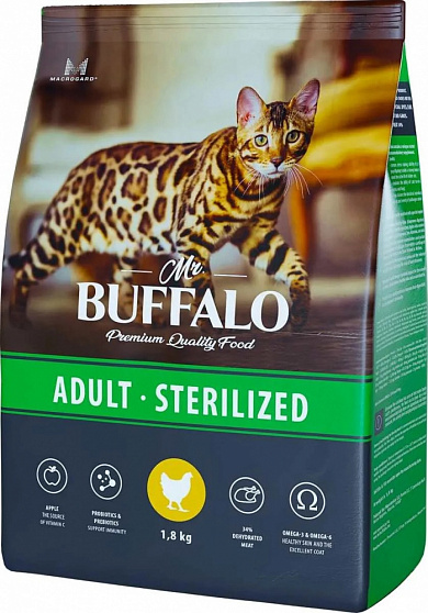 Сухой корм Mr.Buffalo STERILIZED для стерилизованных кошек (курица)