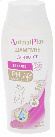 Animal Play Шампунь "Без слез" с витаминами и экстрактом календулы для котят