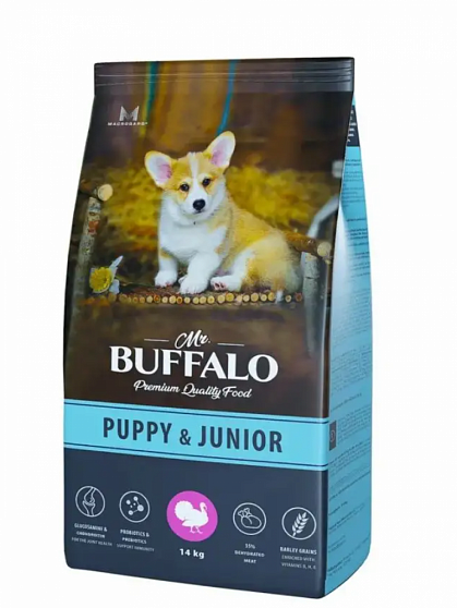 Сухой корм Mr.Buffalo Puppy & Junior для щенков и юниоров (индейка)