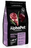 AlphaPet Superpremium корм для собак средних пород с чувств пищев с бараниной и потрошками 2кг